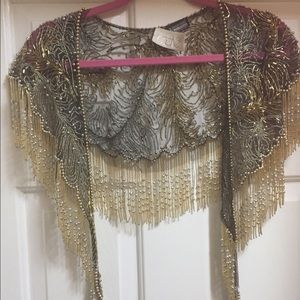 Vintage Cache hand beaded shaw