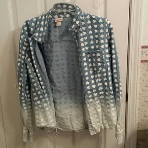 ✅🔓 Ombre Heart Denim Button Up 🔓✅