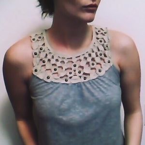Lace Neck Tank Top