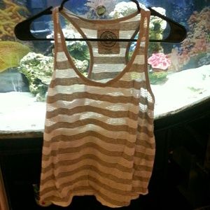 Grey and white striped tank