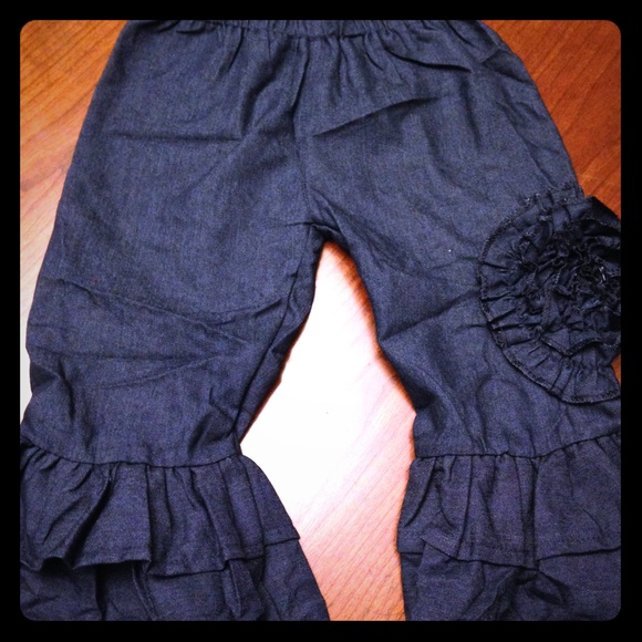 Denim Ruffle Pants- (toddlers)