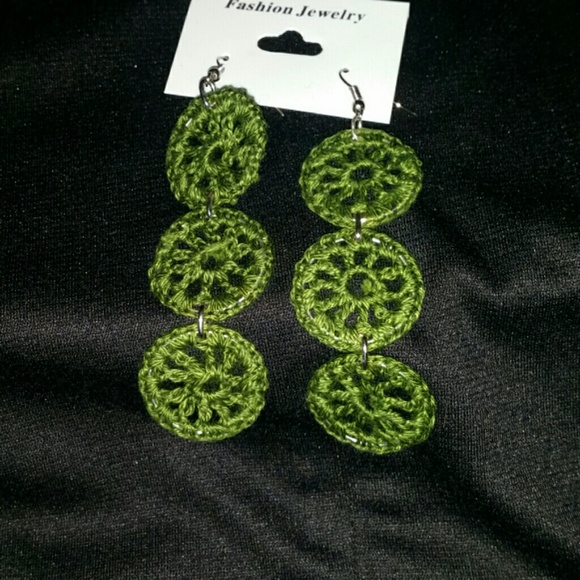 Olive green earrings