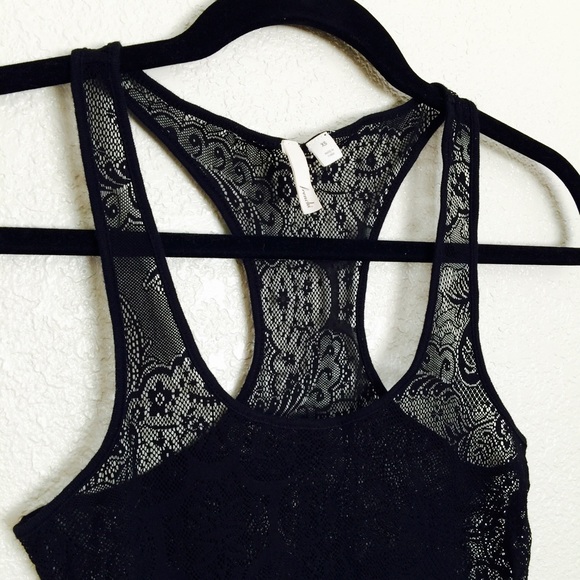 Gorgeous cutout lace racerback tank.