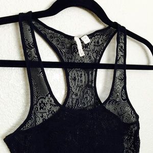 Gorgeous cutout lace racerback tank.
