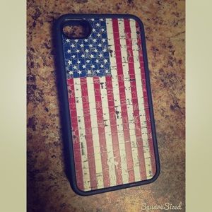 American Flag Hard Silicone Iphone 4/4s Case