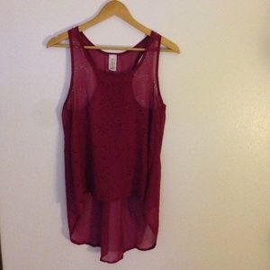Racer back high-low tank top