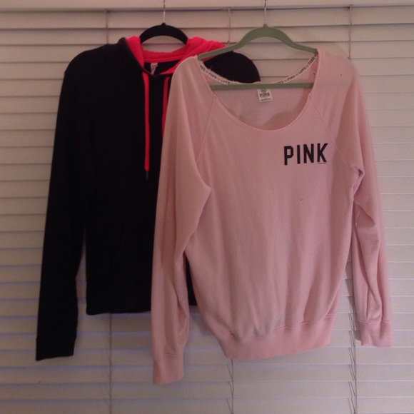 Bundle: PINK sweater and Under Armor sweatshirt
