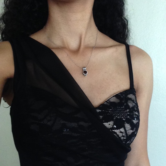 Black lace maxi homecoming prom dress OFFERS OK - Picture 2 of 4