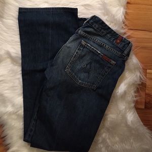 Distressed 7 for all mankind flare jeans