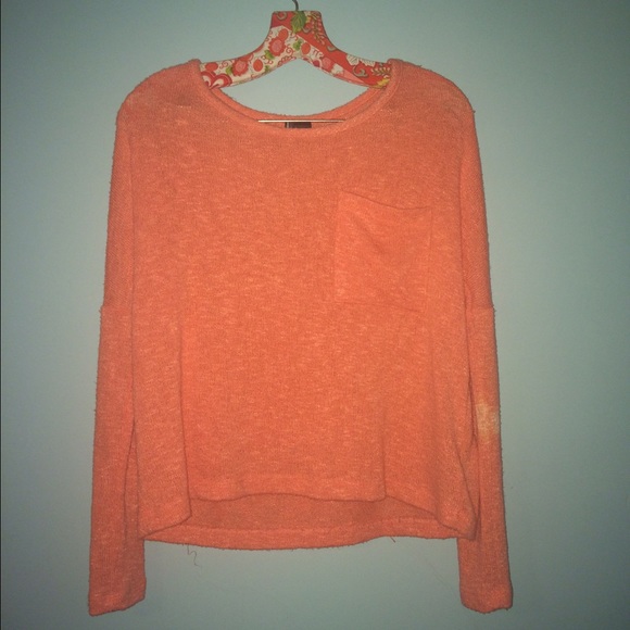 UO Sparkle & Fade coral sweater