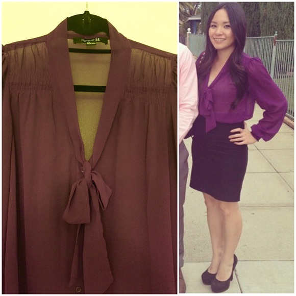 Forever 21 Sheer Purple Blouse - Picture 3 of 3