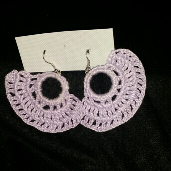 Lavender crochet earrings