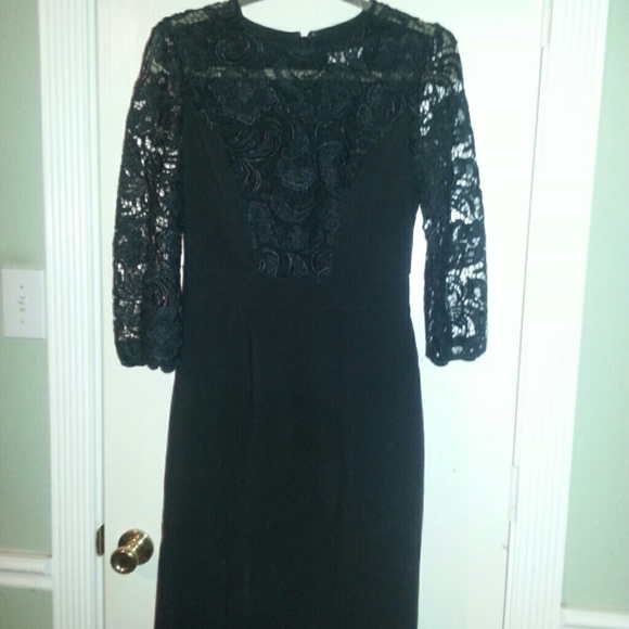Black lace detail dress