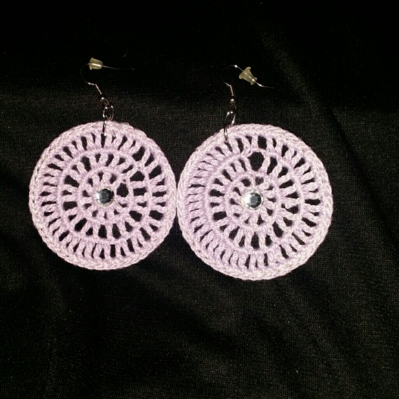 Lavender round earrings