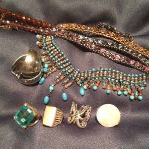 Bundle of jewelry and purses on hold