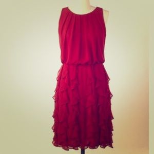 Coldwater Creek Red Ruffle Dress