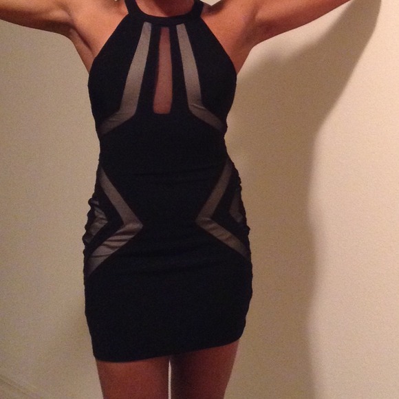 💋Sexy Black Cut-Out Mesh Dress💋