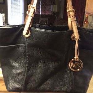 Michael Kors black leather tote. Great condition