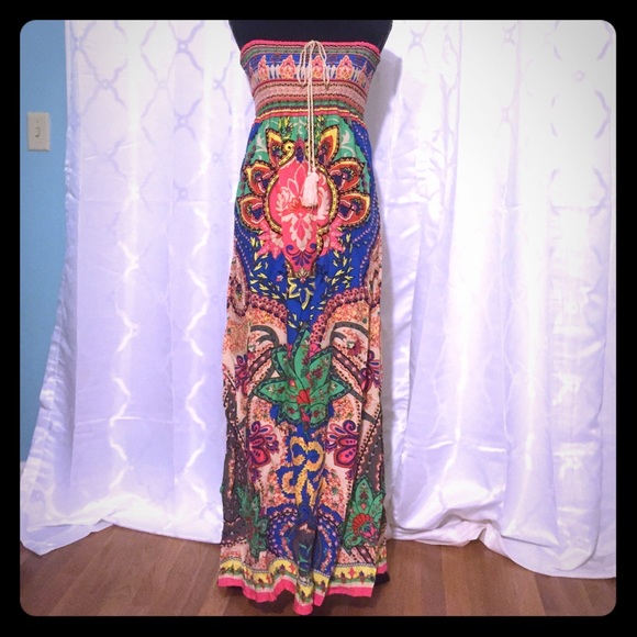 Bundled Maxi dress & zig zag top