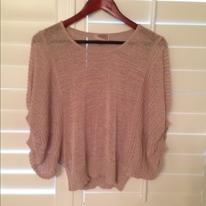 Loose beige batwing knitted sweater