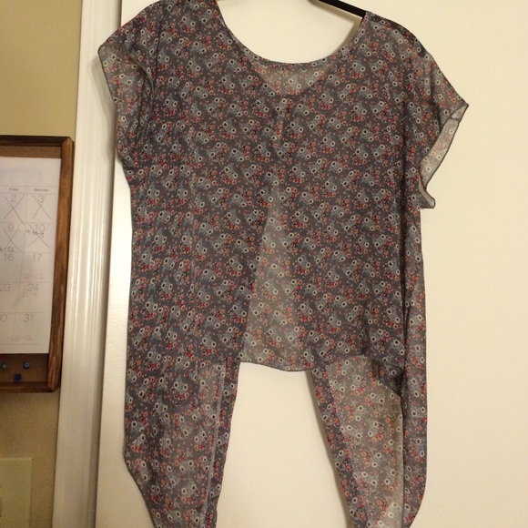 Open Back Chiffon Floral Top - Picture 1 of 2