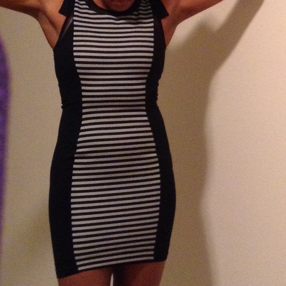 SOLD Black Bebe mini with Striped Front