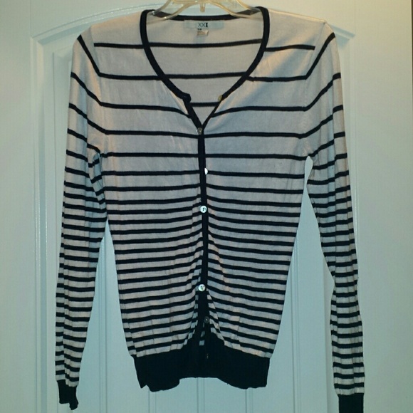 Navy & white cardigan