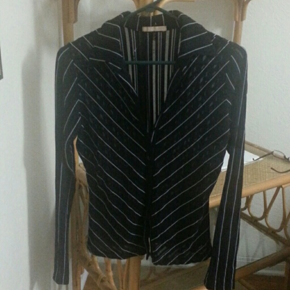 Black w/white pinstripe blouse