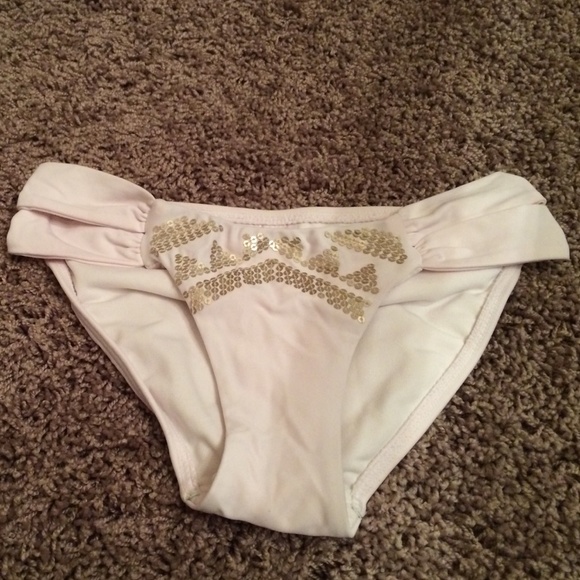White with gold sequins bahri  suit bottoms