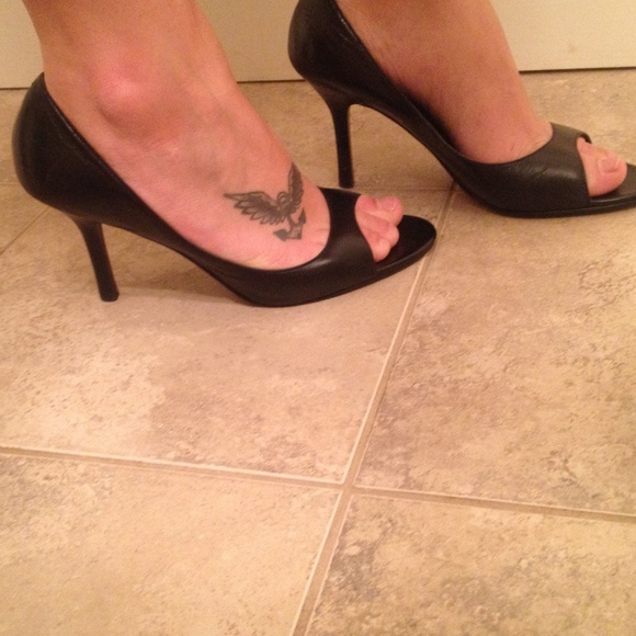 Black open toed heels