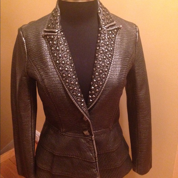 Faux sliver studded jacket