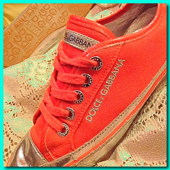 Dolce & Gabbana Orange & Silver Gym Sport Sneaker - Picture 3 of 4