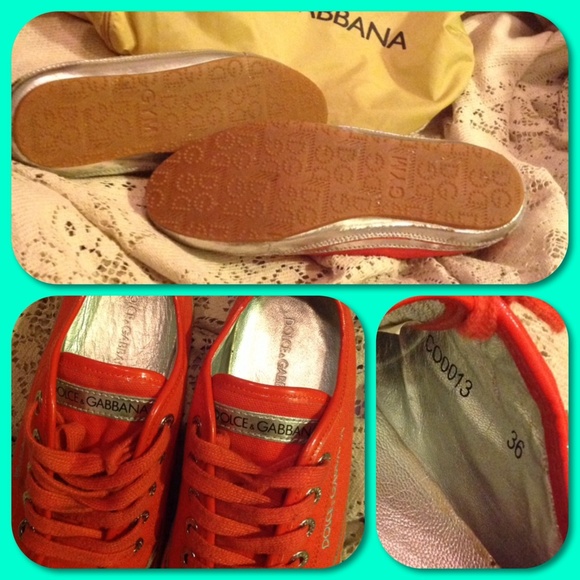 Dolce & Gabbana Orange & Silver Gym Sport Sneaker - Picture 4 of 4