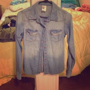 H&M denim button up shirt