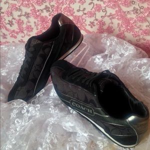 Coach "Jayme" Black/Silver Lace Up Sneakers