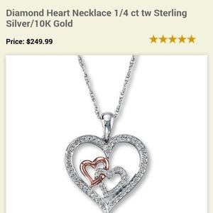 Diamond and Rose Gold Heart Necklace