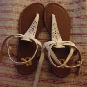 white sandals