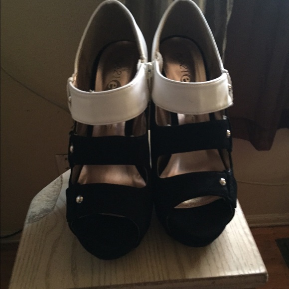 Black and white shoes