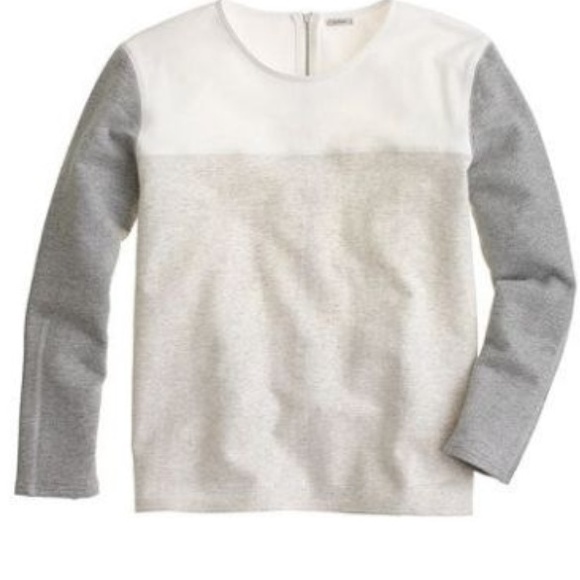 J. Crew Colorblock zip back sweatshirt - Picture 2 of 5