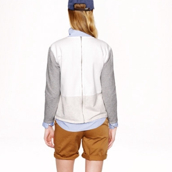 J. Crew Colorblock zip back sweatshirt - Picture 3 of 5