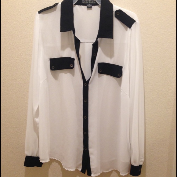Black and white forever 21 shirt