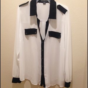 Black and white forever 21 shirt