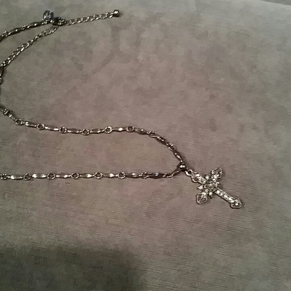Cookie lee marcasite cross necklace
