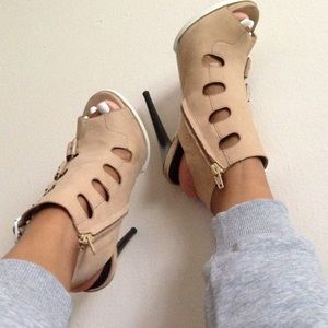 Nude Suede Aldo Heels.