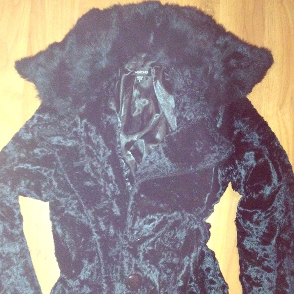 bebe winter coat fur collar