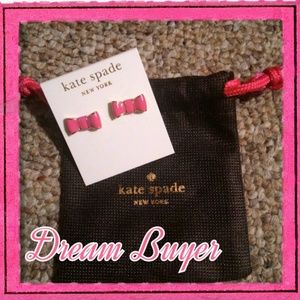 Pink Kate spade take a bow earring