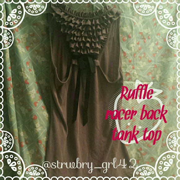 Ruffle racer back tank top