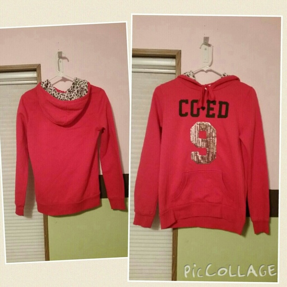 Coral pink hoodie
