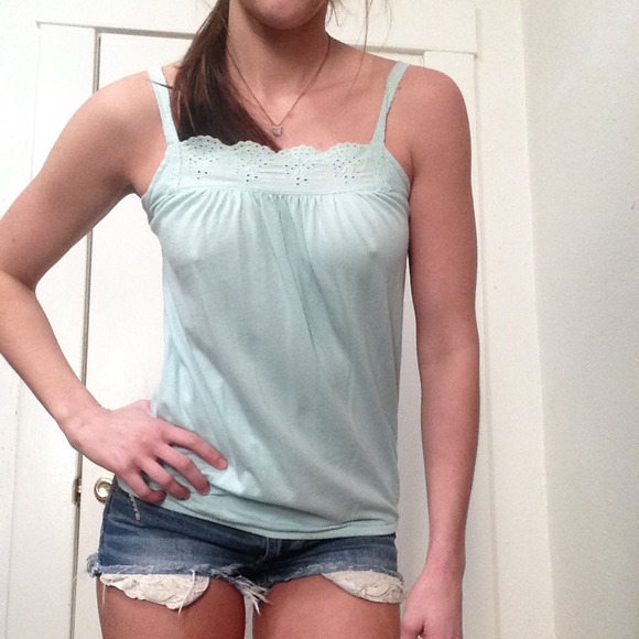 Light blue spring break tank top.