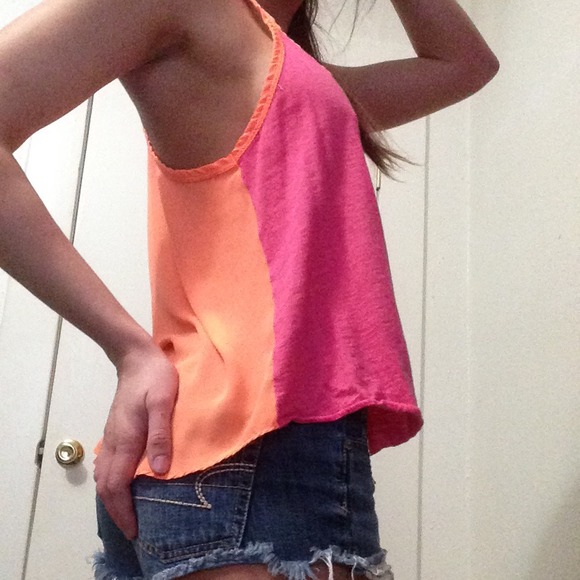 Orange and pink tank top. Spring break ready